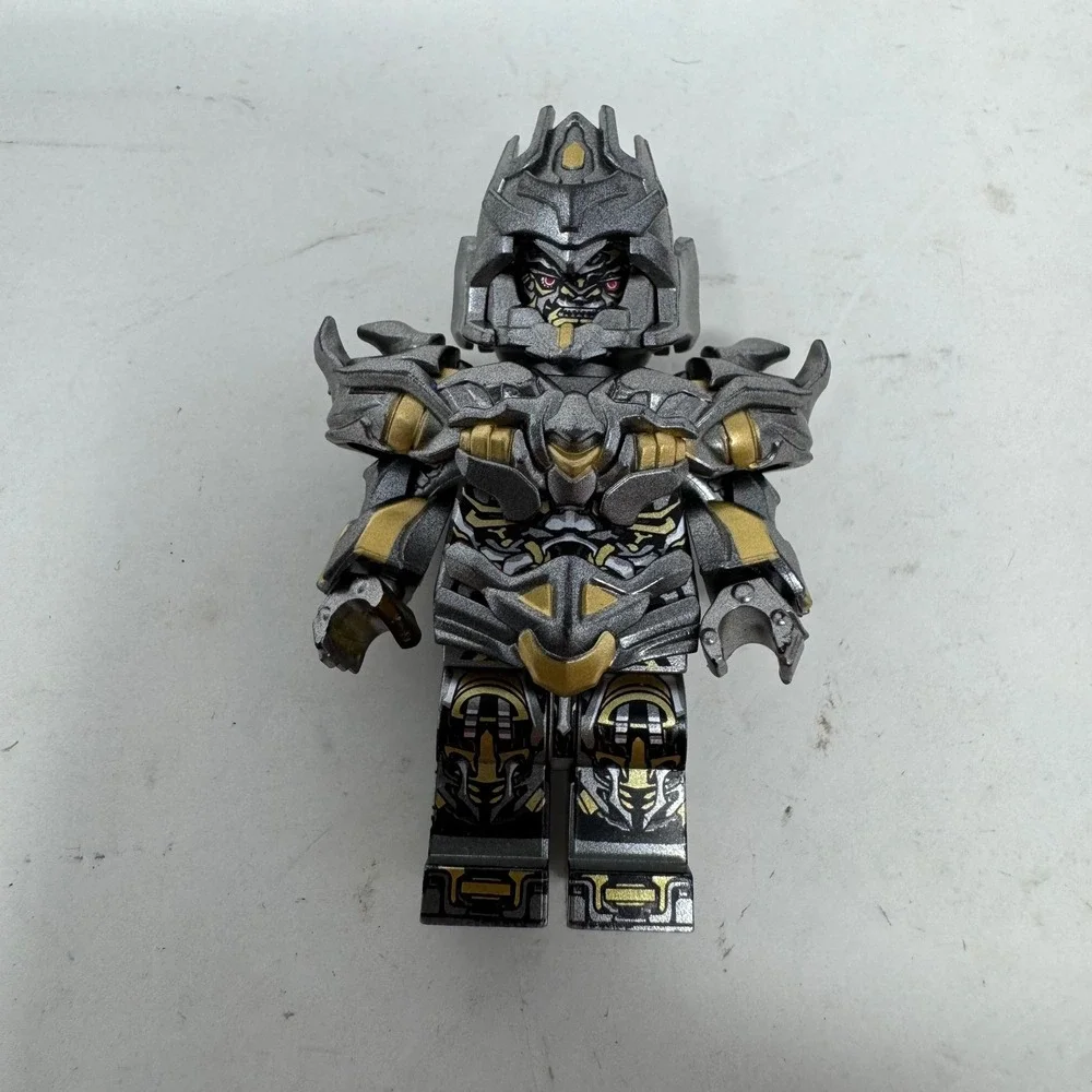 Transformers Megatron Custom Minifigure Metallic Silver Gold‎ Decepticon Figure